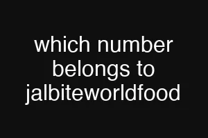 which number belongs to jalbiteworldfood